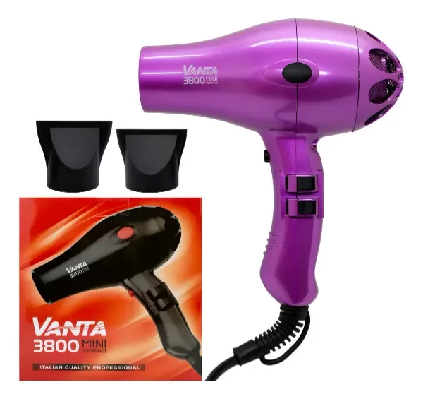 Producto - Vanta 3800 Mini Compact Secador Pelo Profesional 1800w Rojo Color Violeta