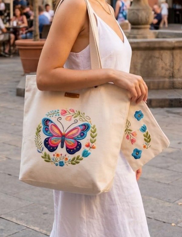 Producto - BOLSO LONA MARIPOSA