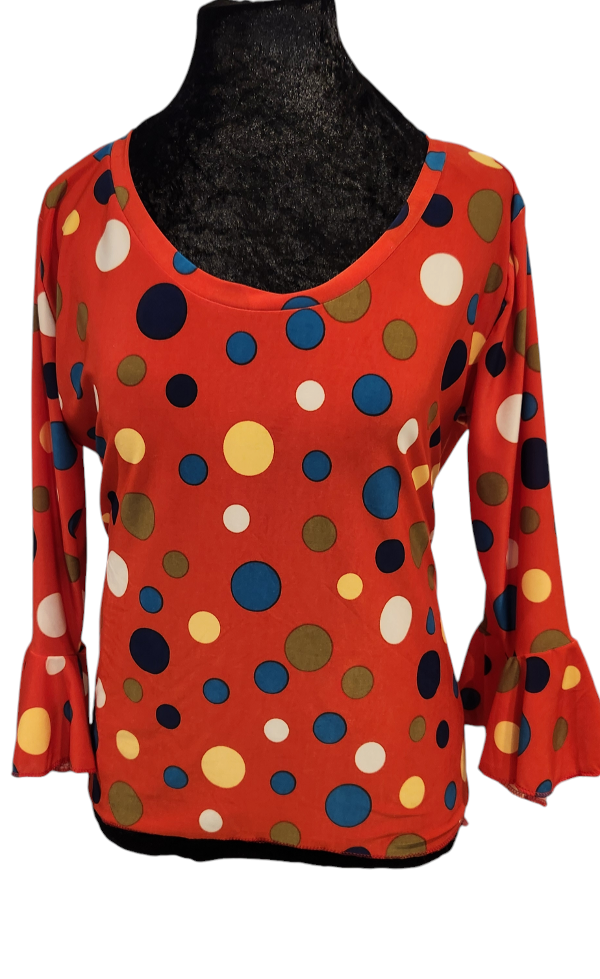 REMERA ROJO SEDA FRIA ROJO A LUNARES TM LOLA FLAMENCA