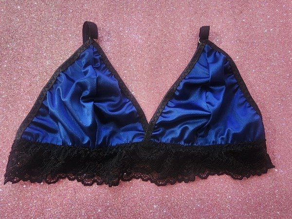 Producto - Bralette Lovespace satén azul