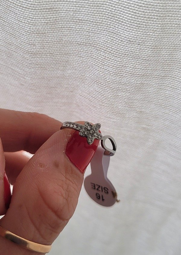 Producto - Anillo estrella fugaz + strass AQ