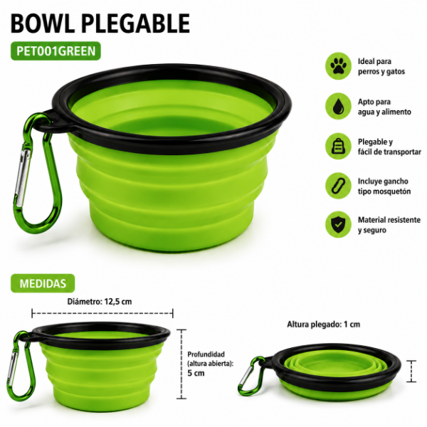 Producto - Comedero Bebedero Plegable Oregon Para Mascotas Con Gancho - 4