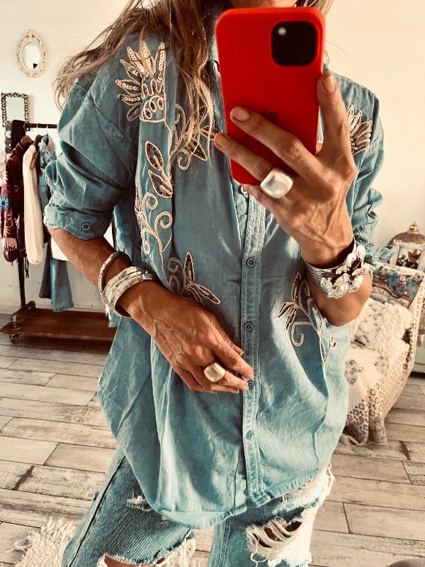 Producto - Camisa Teresa celeste - 1