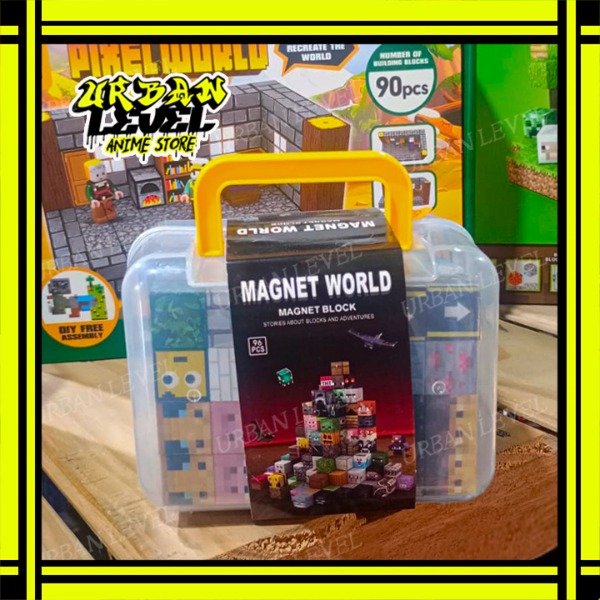 Producto - Cubos Magnéticos Estilo Minecraft 96 Piezas con Valija