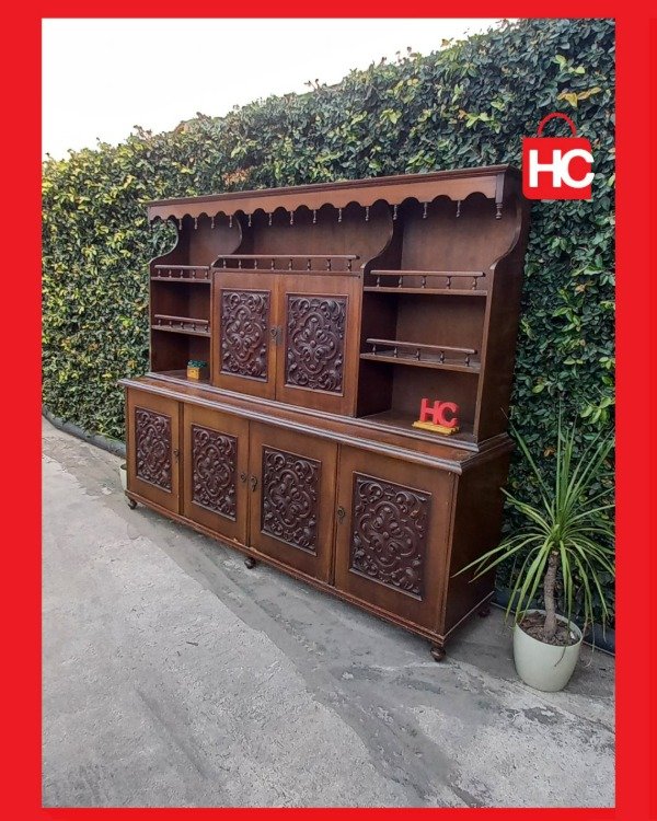 Producto - Gran modular vajillero estilo Colonial Español en madera maciza tallada - 1