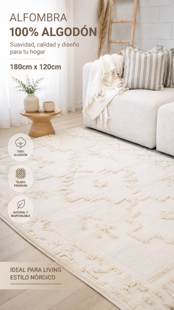 Producto - Alfombra de algodón 180 x 120 CM