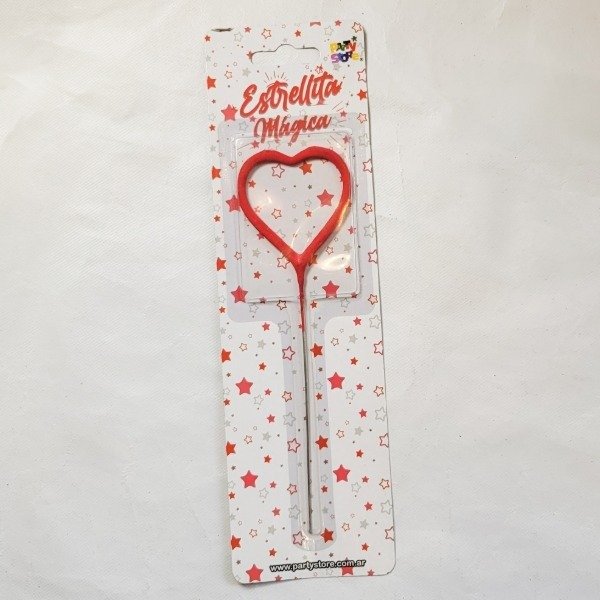 Producto - Vela bengala estrellita mágica corazón rojo