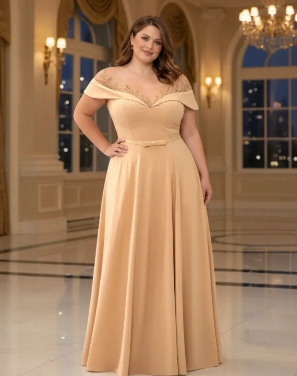 Producto - Vestido largo con pedrería Talle grande - 4