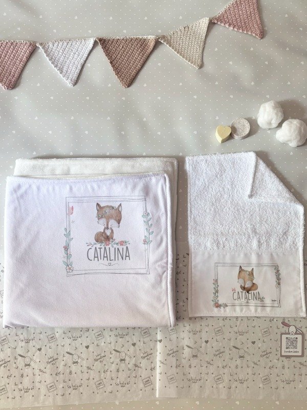 Producto - Pack "Mantita + Toallita" - Zorrito Primavera