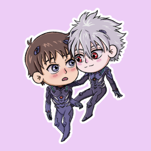 Producto - Stickers en Vinilo - Evangelion - Shinji y Kaworu