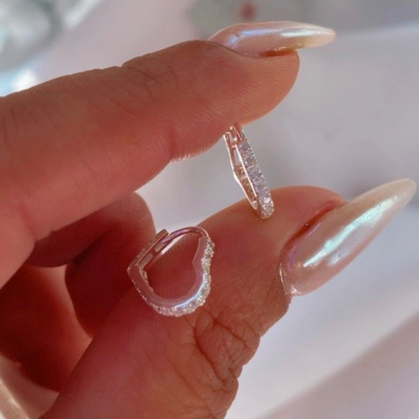Producto - Argollitas corazón cubic