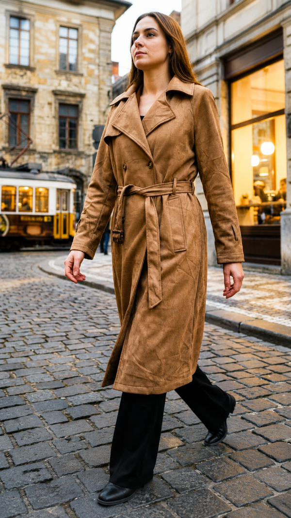 Producto - Trench de gamuza largo. Toko