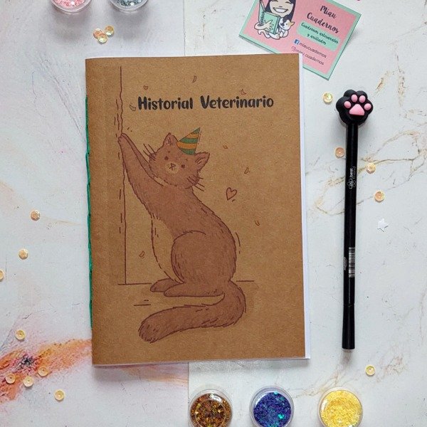 Producto - Libreta veterinaria- gato parado