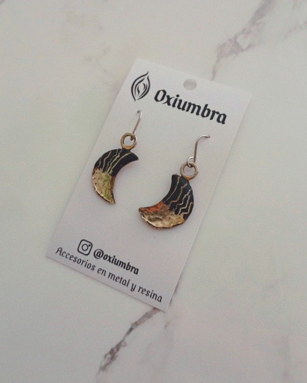 Producto - Aros Luna (plateado y negro)