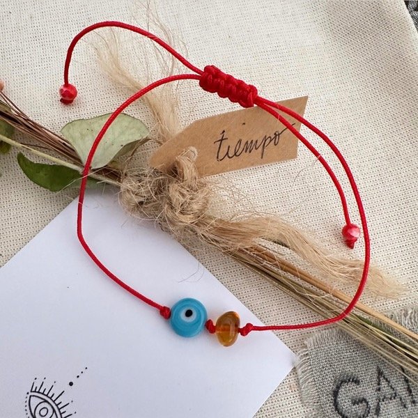 Producto - Pulsera Hilito Ambar Eye celeste
