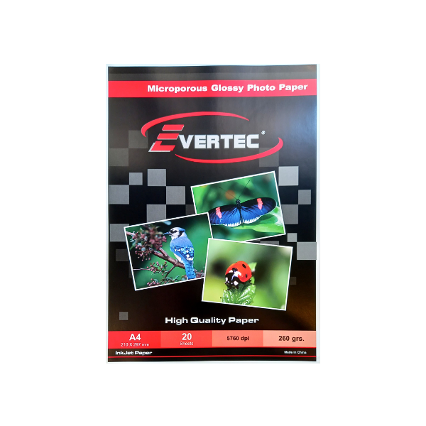 Producto - Papel fotográfico Microporoso Glossy 260g Evertec