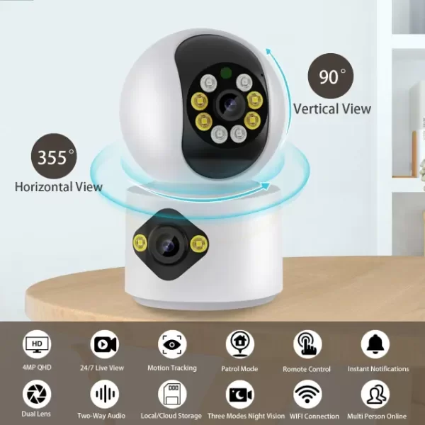 Producto - Camara Inteligente De Seguridad Doble 360 grados 6MP IBEK IB-A5700 - 0