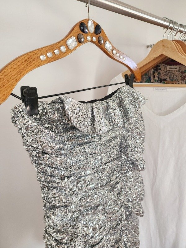 Producto - Vestido mini lentejuelas plateadas ASTORIA