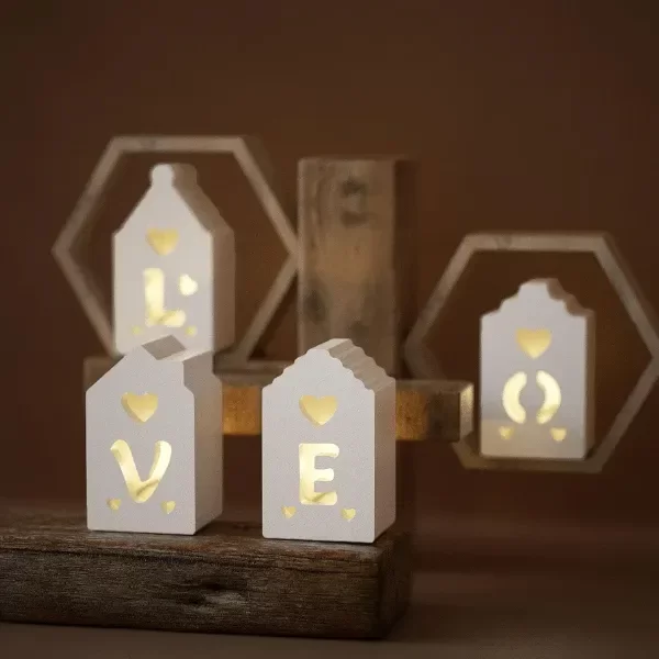 Producto - Molde mini casitas portavela LOVE - 0