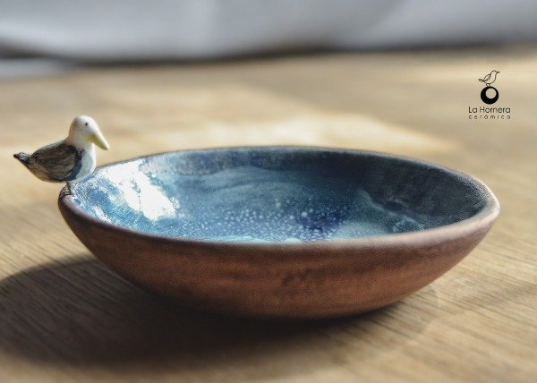 Producto - Alhajero y Cuenco de Cerámica Modelado a Mano con Gaviota - 2