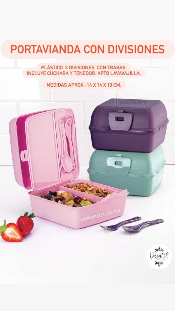 Producto - PORTAVIANDA CON DIVISIONES uva