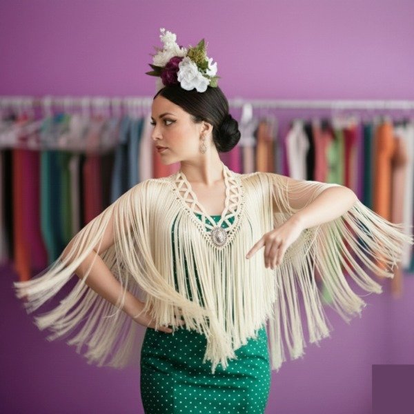 Producto - Tira De Flecos De Seda Para Escote Zig Zag Natural