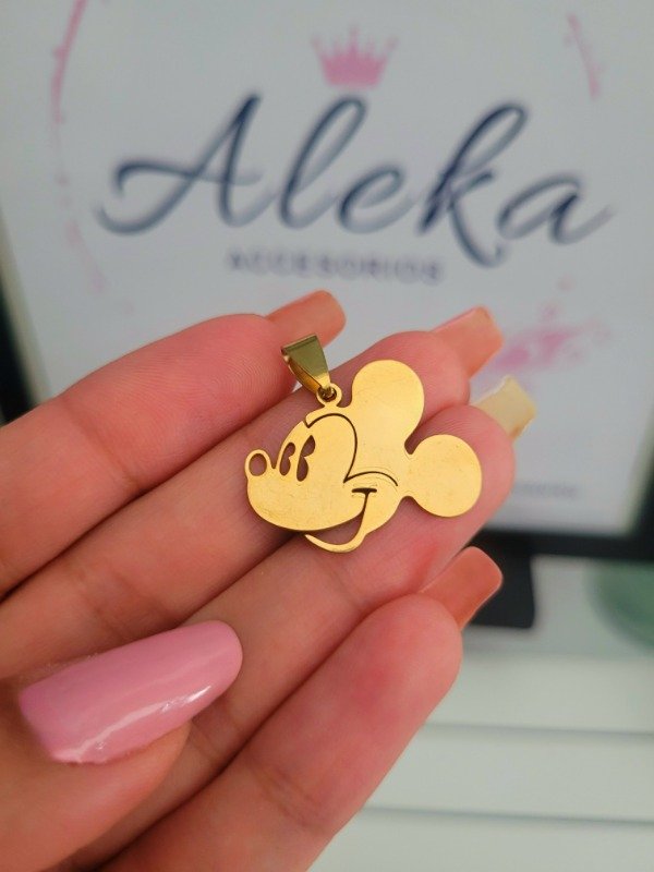 Producto - Dije Mickey mouse de acero dorado - 0