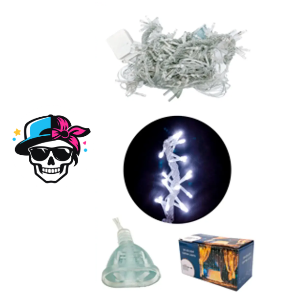 Producto - CORTINA LED 240 LUCES ENCHUFE INTERCONECTABLE 3X2 M