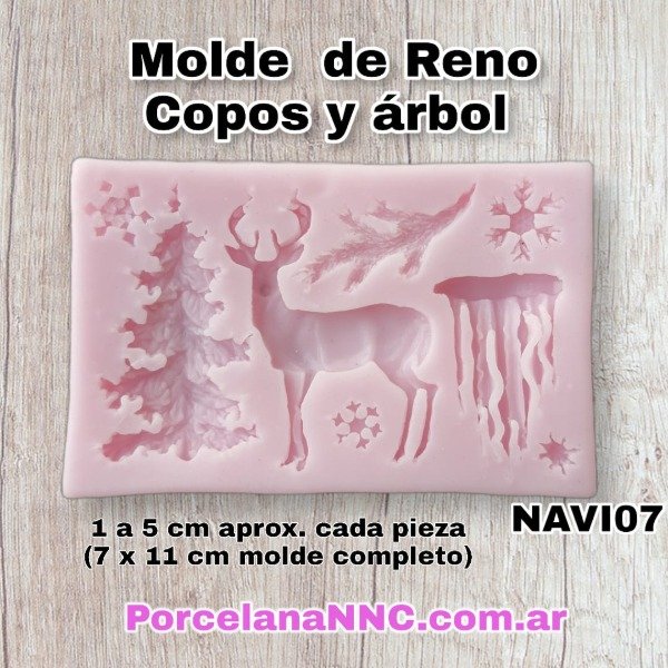 Producto - Molde de Reno Copos y Pino NAVI07