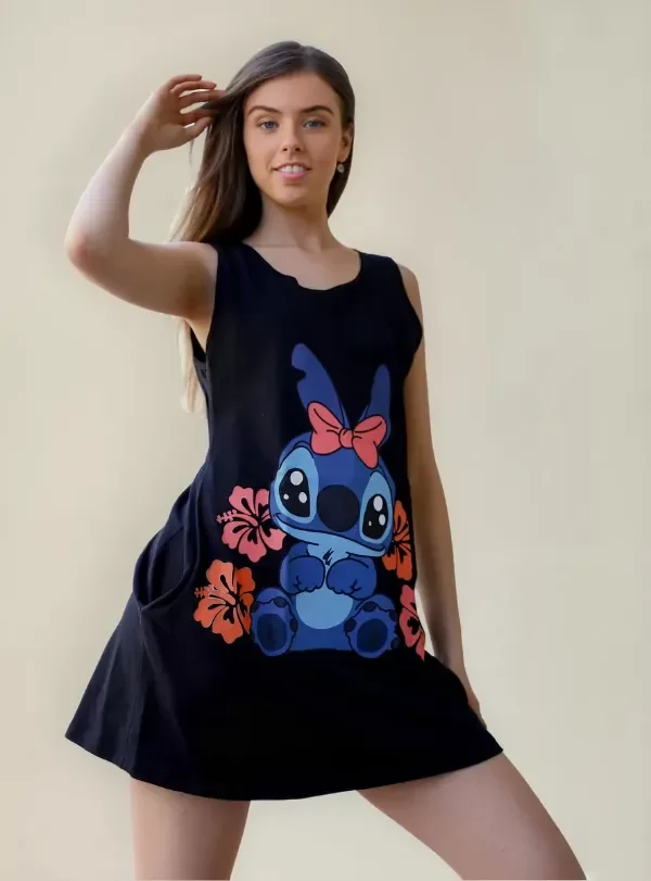 Producto - Vestido Stitch Flores Neg T2