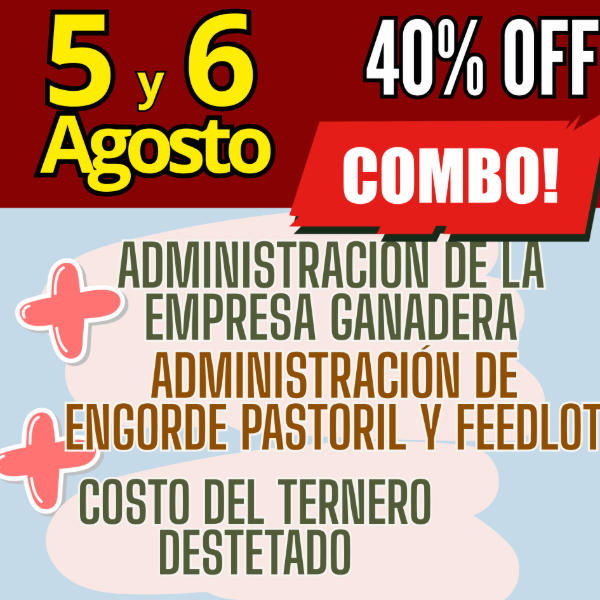 Producto - COMBO 3 CURSOS:Gestión Ganadera + Costo del Ternero + Engorde Pastoril y Feedlot - 0