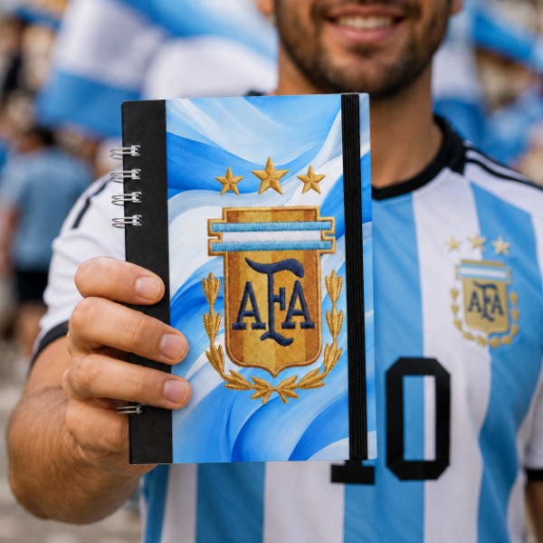 Producto - Cuaderno A5 tapa dura Selección Argentina - Ondas - 1