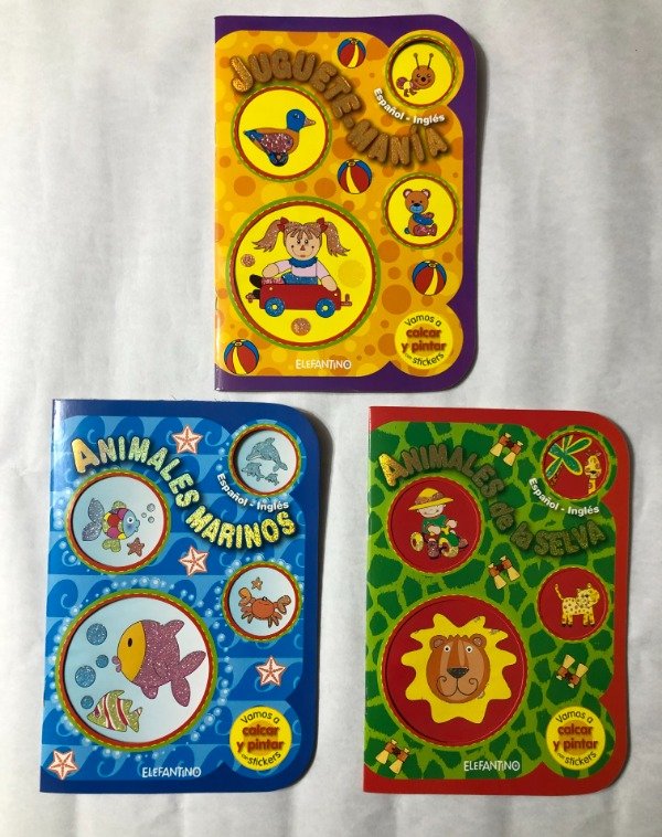 Producto - Libro de stickers y colorear Bilingüe - 0
