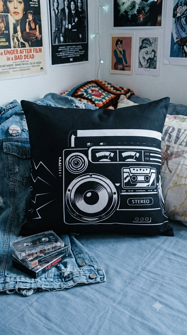 Producto - ALMOHADON CON IMAGEN DE STEREO VINTAGE - 0
