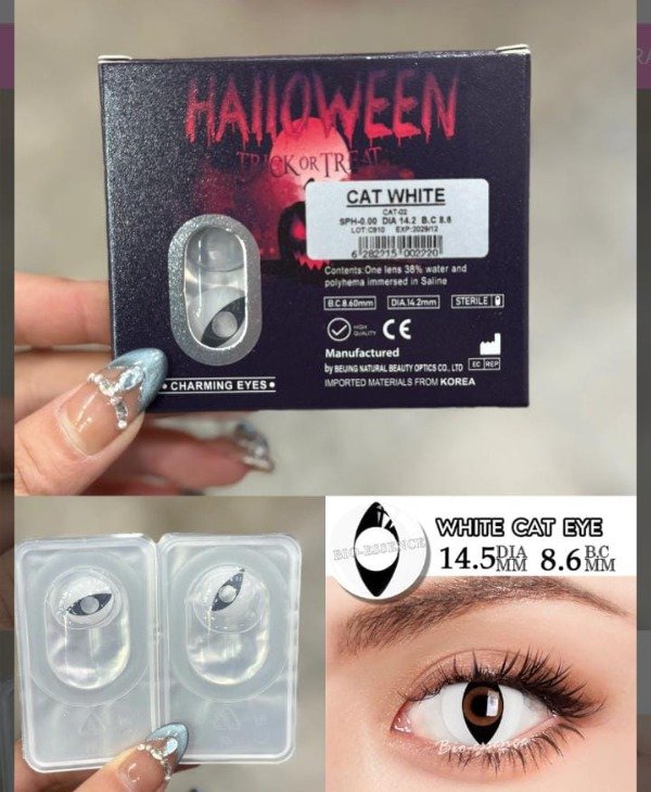 Producto - Lentes de contacto CAT WHITE HALLOWEEN
