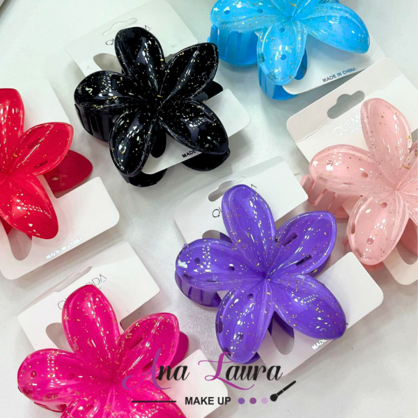Producto - Broche para el pelo flor hawaiana Glitter
