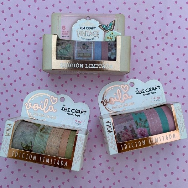Producto - Cinta Washi Tape Pack por 5 Collección Vintage - Ibi Craft