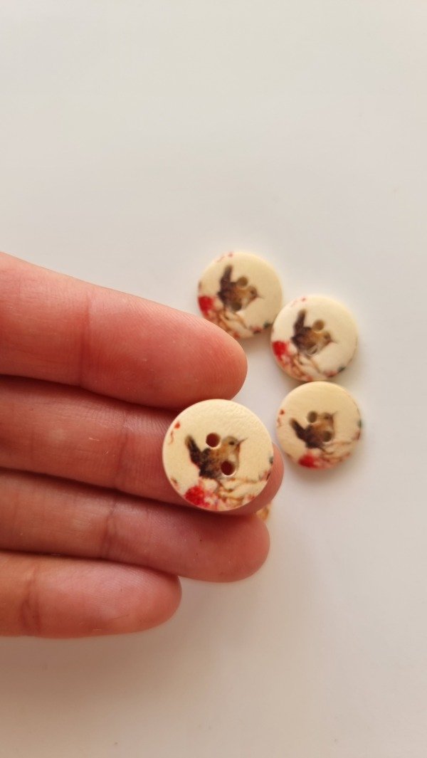 Producto - Botón 15 mm PÁJARO diseño 3