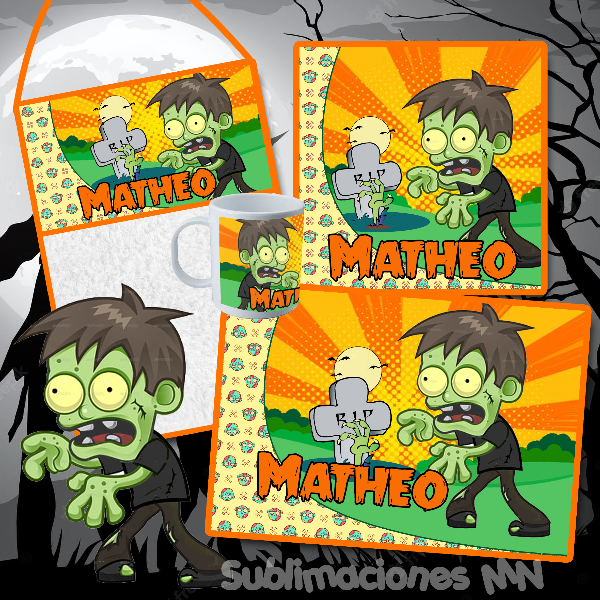 Producto - Set de jardin 4 piezas Personalizado Zombie