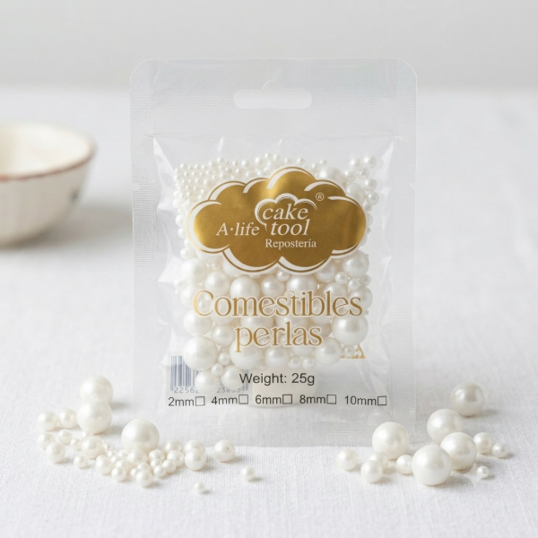 Producto - Perlas comestibles mix blancas 25gr