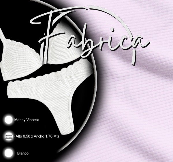 Producto - Morley Viscosa Blanco. Ancho: 1.70 mt. (por 1/2 metro)