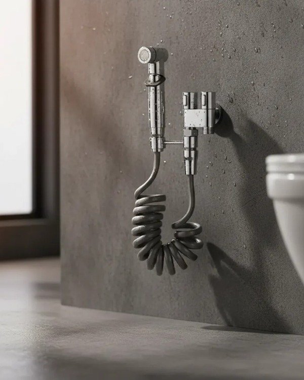 Producto - Duchador Bidet De Mano Premium Plata Cromado Con Doble Comando - 3