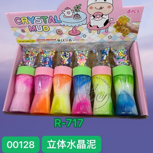 Producto - CAJA X6 POTE DE SLIME ELASTICA TRICOLOR CON FIGURAS Y PELOTITAS R717