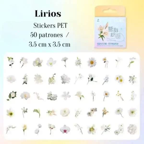 Producto - Stickers 50 flores blancas