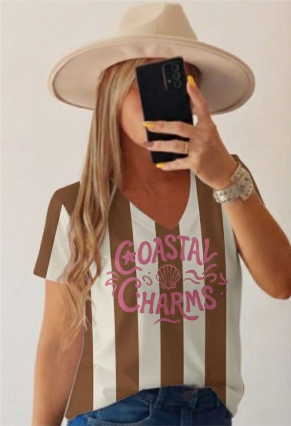 Producto - PREVENTA - Remera Vicky COASTAL CHARMS (chocolate)