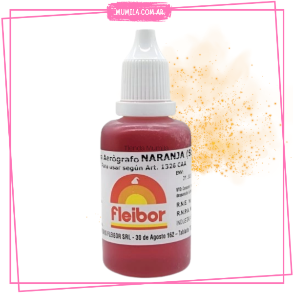 Producto - Colorante Naranja para aerógrafo Fleibor 30cc