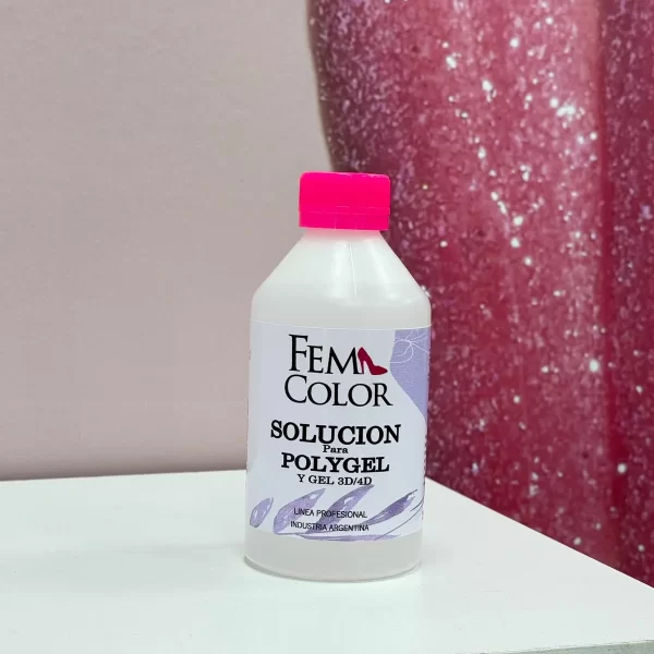 Producto - SOLUCION PARA POLYGEL 250ML FEM COLOR
