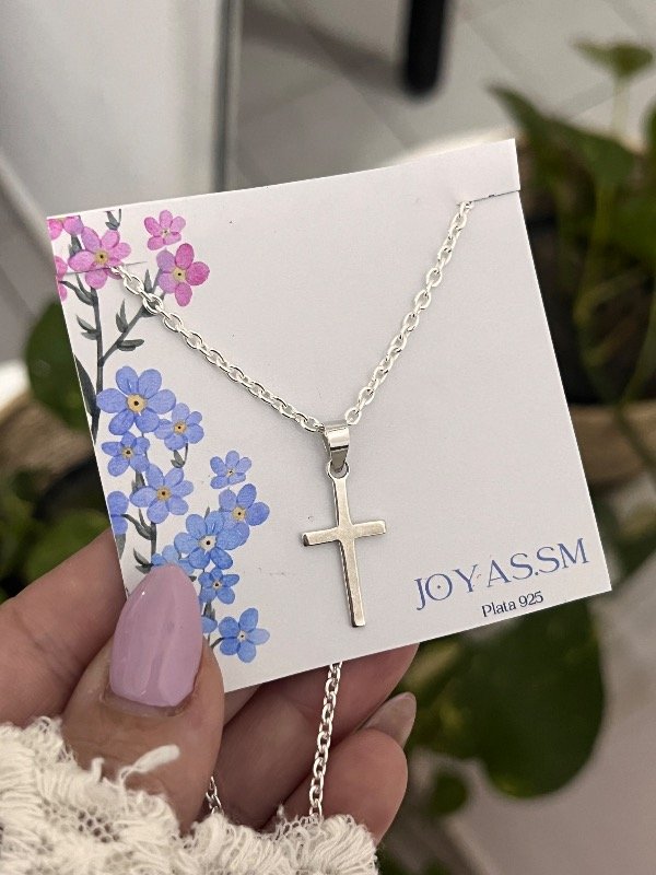 Producto - Conjunto cadena de 55cm y dije cruz lisa