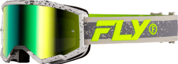 Producto - ANTIPARRA FLY RACING YTH ZONE GOGGLE DRK  CON LENTE DE ESPEJO IRIDISCENT GRN E70