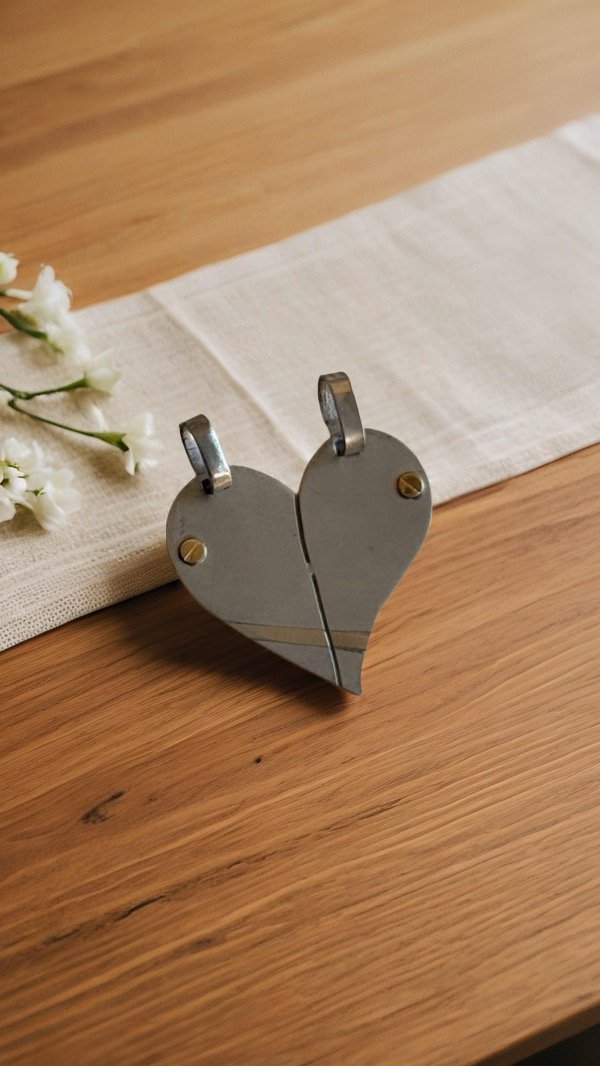 Producto - Corazón para compartir PLATA Y ORO 21x25MM D175